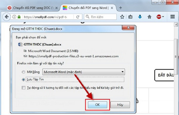 Cuối cùng kích chọn OK