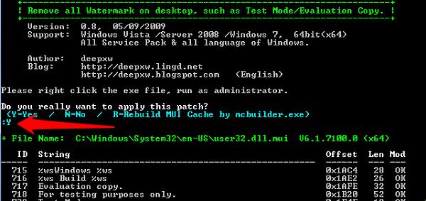 Nhấn chữ Y và chờ ở trong chốt lát