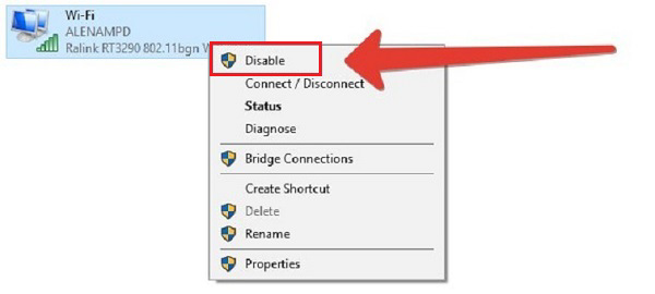 Chọn vào Disable