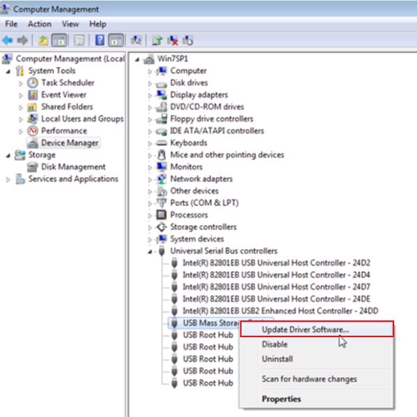 Update driver cho USB Mass Storage Device