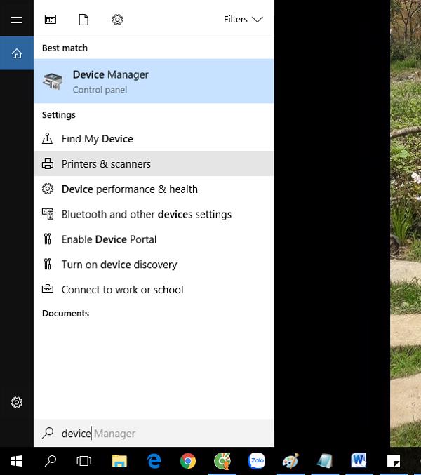 Mở Device Manager bằng cách nhấn chuột phải vào nút Start