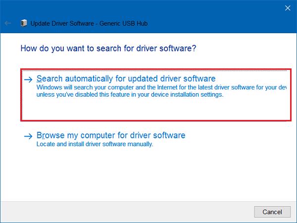 Nhấn chọn vào Search automatically for updated driver software