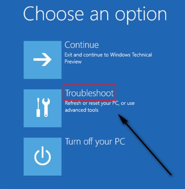 Nhấn vào Troubleshoot