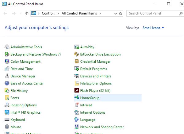 Truy cập vào mục Control Panel