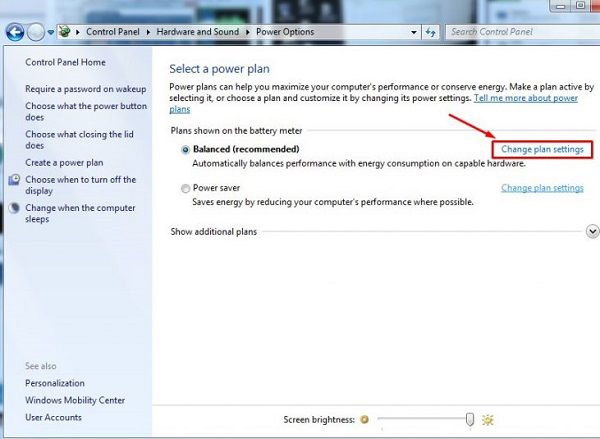 Chọn vào mục Change plant Settings