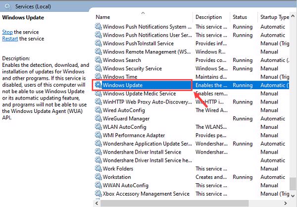 Tiến hành kéo xuống dưới để có tìm kiếm mục Windows Update