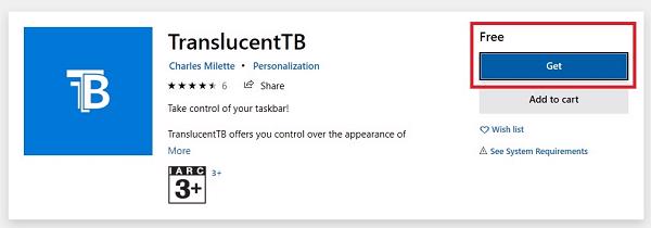 Download phần mềm TranslucentTB