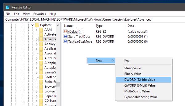 thanh ngang tìm kiếm của thư mục các bạn hãy copy dòng lệnh này “HKEY_LOCAL_MACHINESOFTWAREMicrosoftWindowsCurrentVersionExplorerAdvanced”