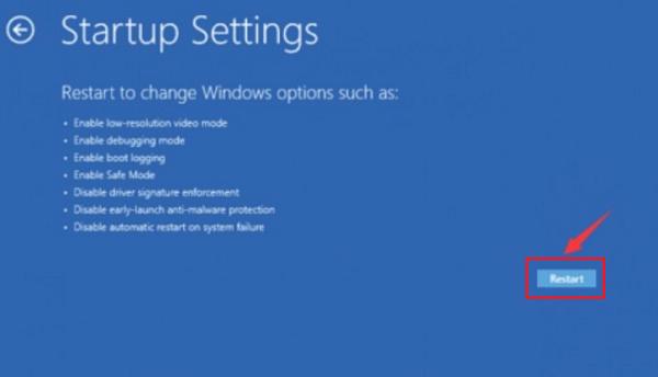Nhấn chọn vào Restart