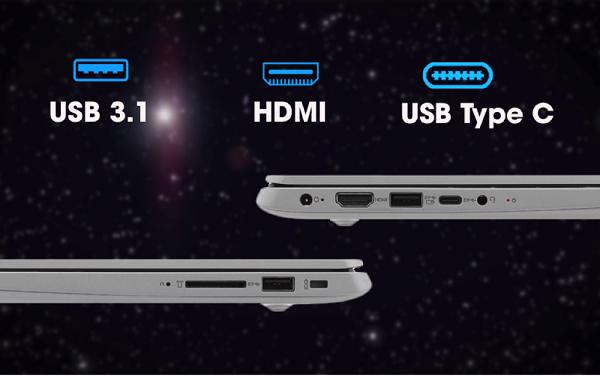 Các cổng kết nối trên cạnh máy