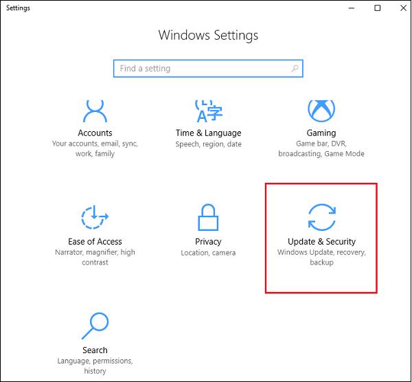 Chọn vào Settings -> Updates and Security -> Troubleshoot