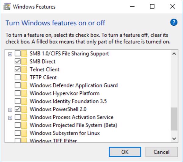 Tích chọn vào các ô như hình dưới đây