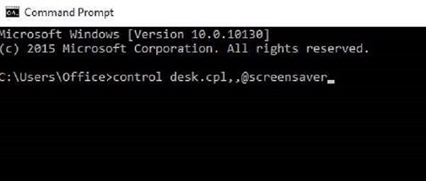 Nhập lệnh control desk.cpl,screensaver,@screensaver và nhấn vào phím Enter