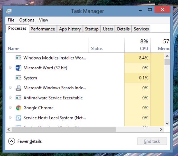 Sử dụng tổ hợp phím Ctrl + Shift + Esc