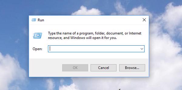 Nhấn tổ hợp phím windows + R