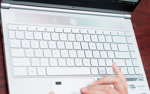 Ngay trên bề mặt của Touchpad là cảm biến vân tay