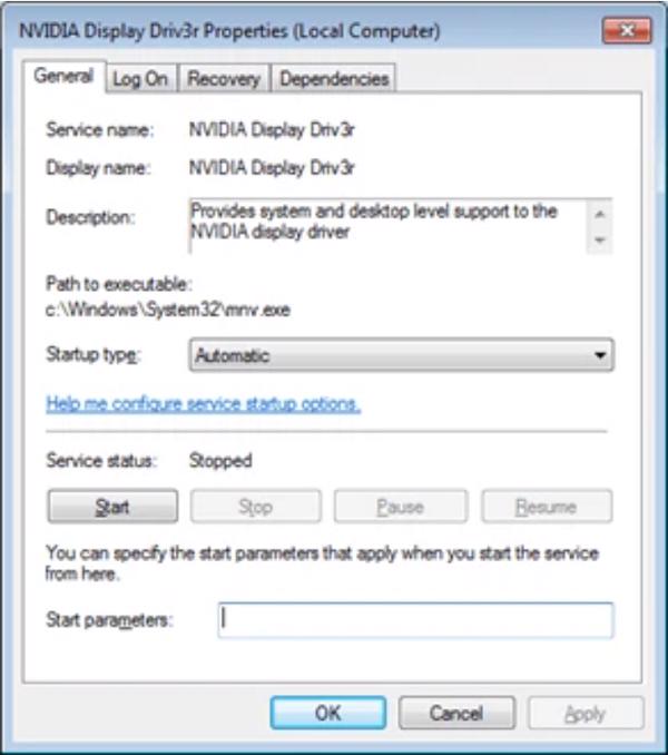 Thay đổi mục Startup type trở thành Automatic và Service status trở thành Started