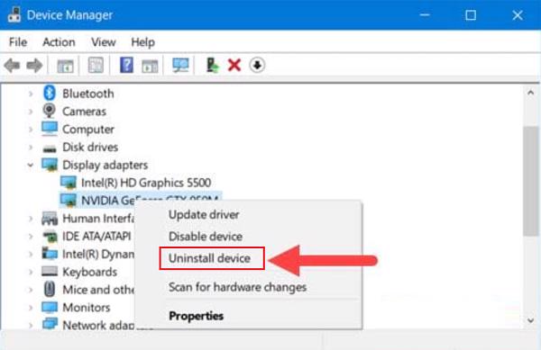 Thực hiện gỡ nó ra bằng cách nhấn vào chuột phải và chọn mục Uninstall device