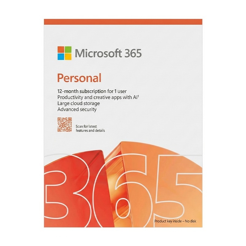 Office Microsoft 365 Personal English Subscr 1YR APAC EM Medialess Emerging Market P10 (EP2-32409)