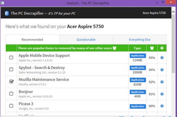 Phần mềm dọn rác win 10 - PC Decrapifier