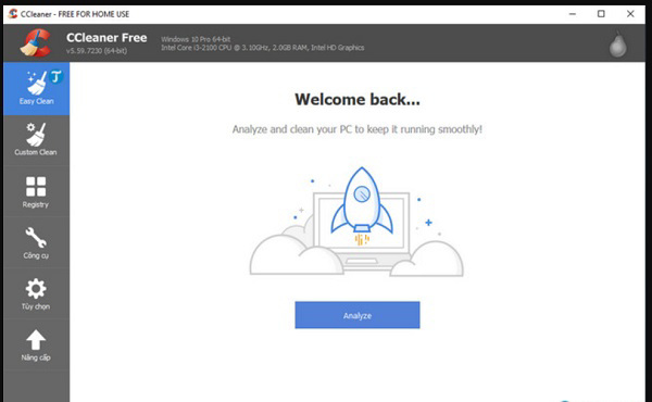 Phần mềm dọn rác win 10 - CCleaner