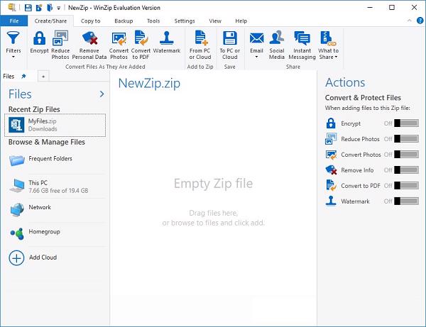 Phần mềm giải nén file và nén file WinZip
