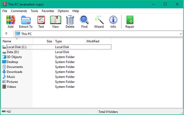 Phần mềm giải nén file và nén file Winrar