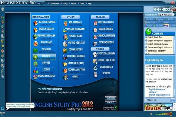 Phần mềm học tiếng anh cho be miễn phí trên laptop - English Study Pro