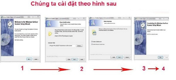 Tiến hành cài đặt theo trình tự