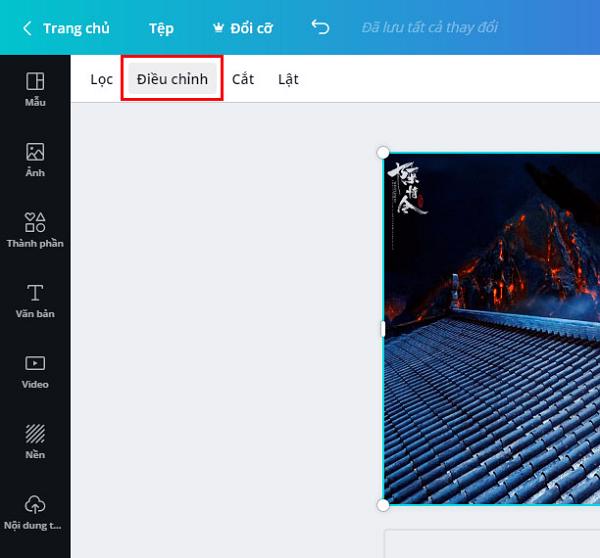 Chọn vào Điều chỉnh