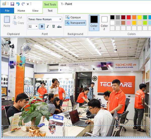 Lúc này một khung hình chữ nhật sẽ xuất hiện để các bạn nhập chữ