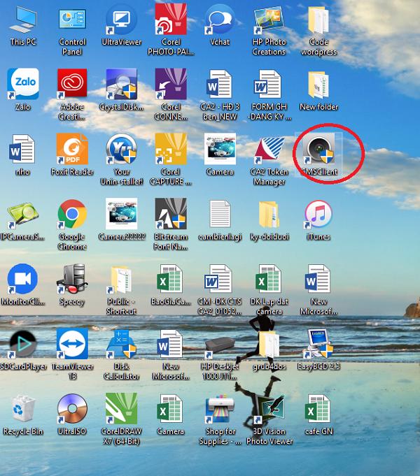 Mở phần mềm Cms Client trên màn hình desktop