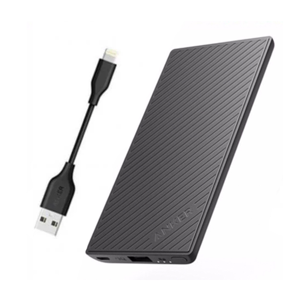 Pin Dự Phòng Anker PowerCore Slim 5000, kèm cáp Lightning 10cm