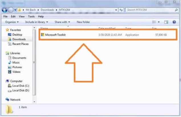 Nhấn đúp chuột vào file Microsoft Toolkit.exe