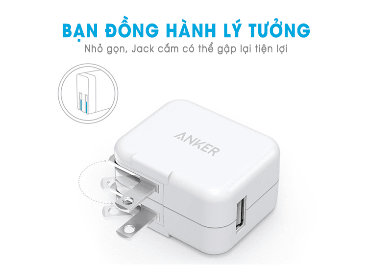 Sạc Anker 1 Cổng 10w – [PowerPort 1, 10w] – Trắng