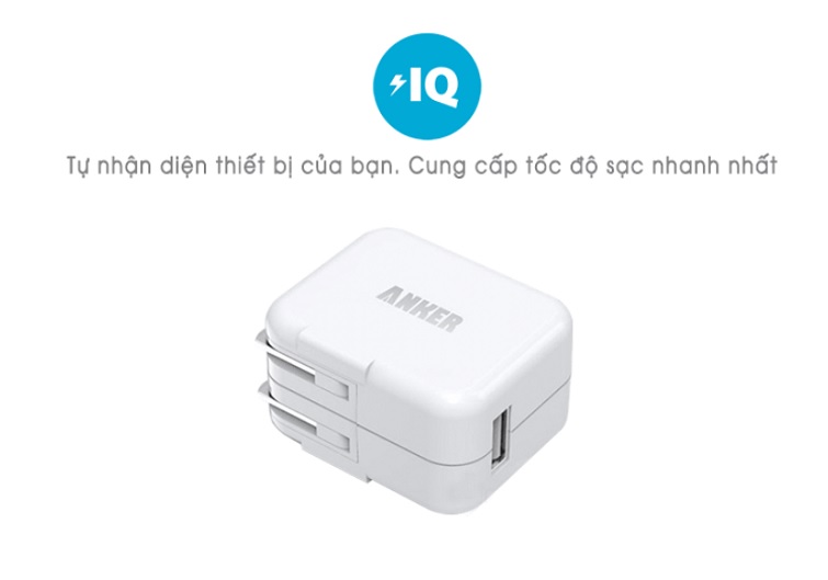 Sạc Anker 1 Cổng 10w – [PowerPort 1, 10w] – Trắng