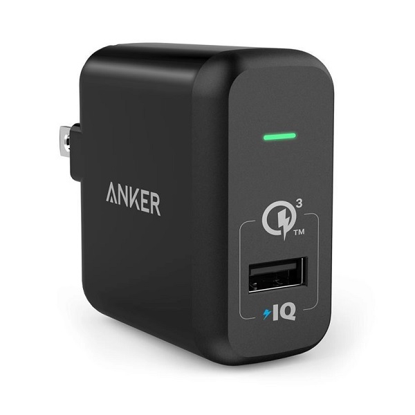 Sạc Anker 1 Cổng 18W [PowerPort+1, QC 3.0, with PowerIQ] – 2 Màu (Đen, Trắng)