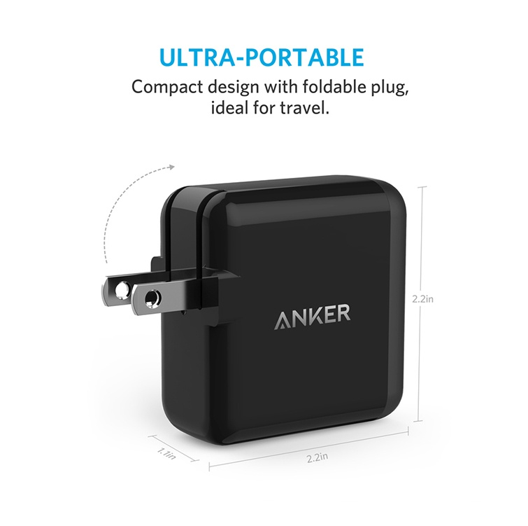 Sạc Anker 1 Cổng 18W [PowerPort+1, QC 3.0, with PowerIQ] – 2 Màu (Đen, Trắng)