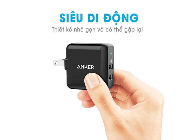 Sạc Anker 2 Cổng, 12w – [PowerPort 2 Lite, 12w] – 2 Màu (Đen, Trắng)