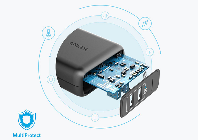 Sạc Anker 2 Cổng, 24w