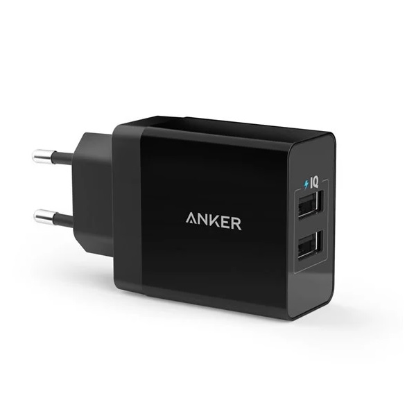 Sạc Anker 2 cổng, 24w – [PowerPort 2, 24w] (Chân tròn)