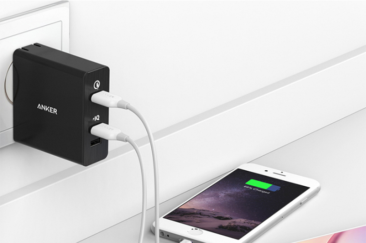 Sạc Anker 3 Cổng, 42w, Quick Charge 2.0 – [Powerport+3, 42w, QC 2.0]