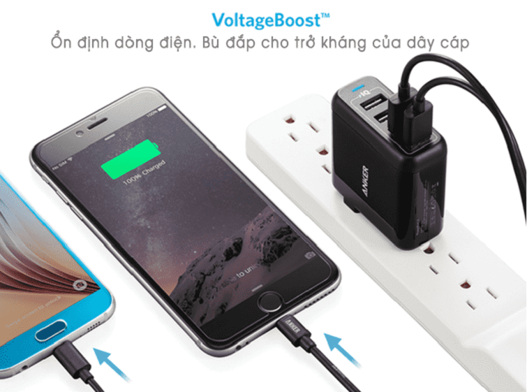 Sạc Anker 4 Cổng, 40w – [PowerPort 4, 40w] – 2 Màu (Đen, Trắng)