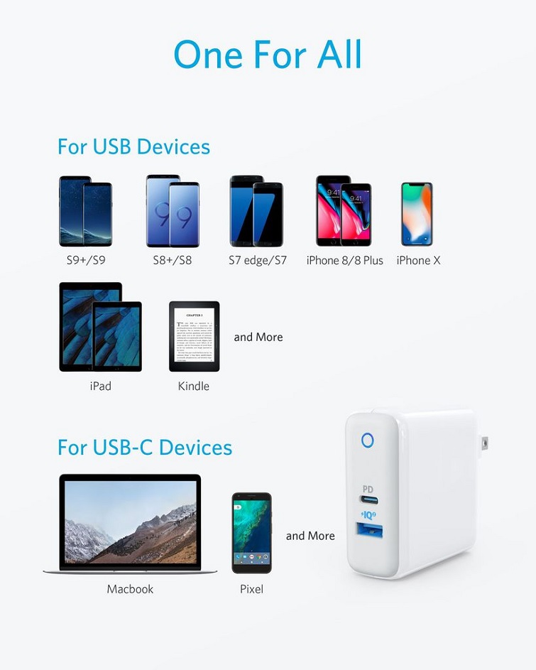 Sạc Anker PowerPort II PD 49.5w (1 PD và 1 IQ 2.0) – A2321