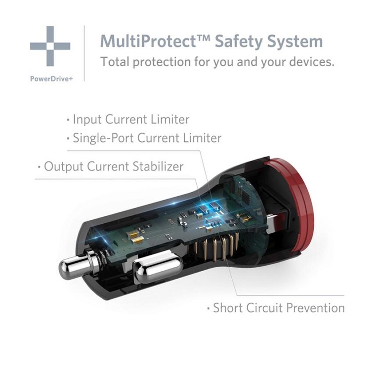 Sạc Ô TÔ Anker 1 Cổng, 24w, Quick Charge 3.0 – [PowerDrive+ 1, 24w, QC 3.0] – Đen