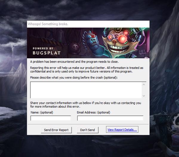 Dấu hiệu máy tính bị lỗi bug Splat lol 2019