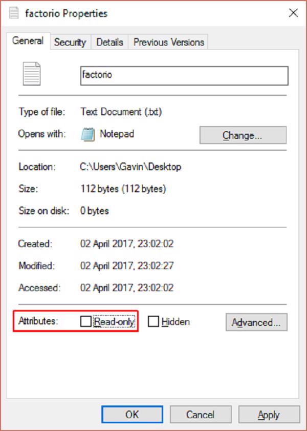 Thay đổi chế độ Read-only thành chế độ bình thường