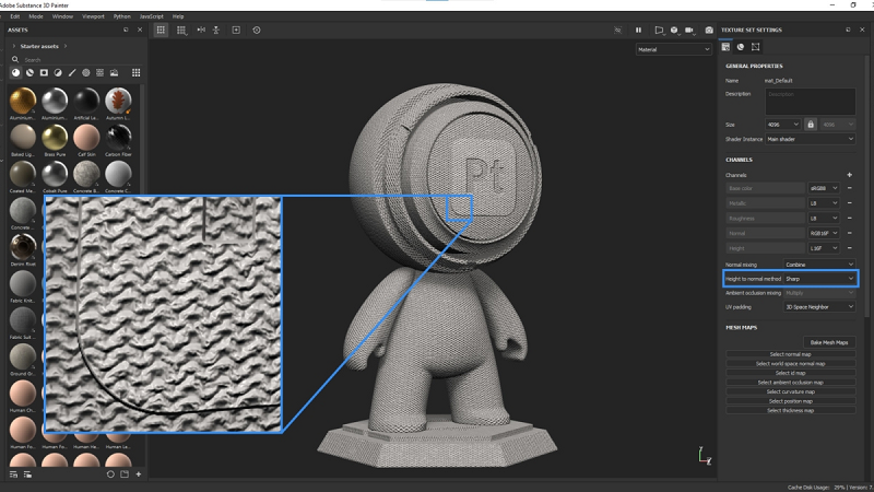 Tạo dáng sắc nét trên phần mềm Substance 3D Painter