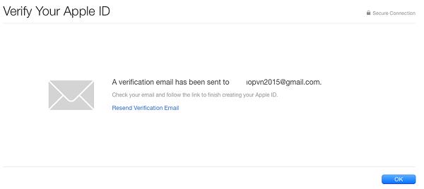 Mở email mà mình vừa sử dụng để đăng ký cho tài khoản Apple ID