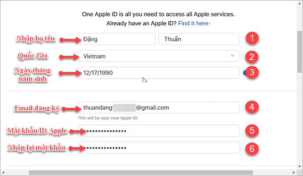 Màn hình máy tính sẽ được chuyển qua giao diện đăng ký tài khoản mới